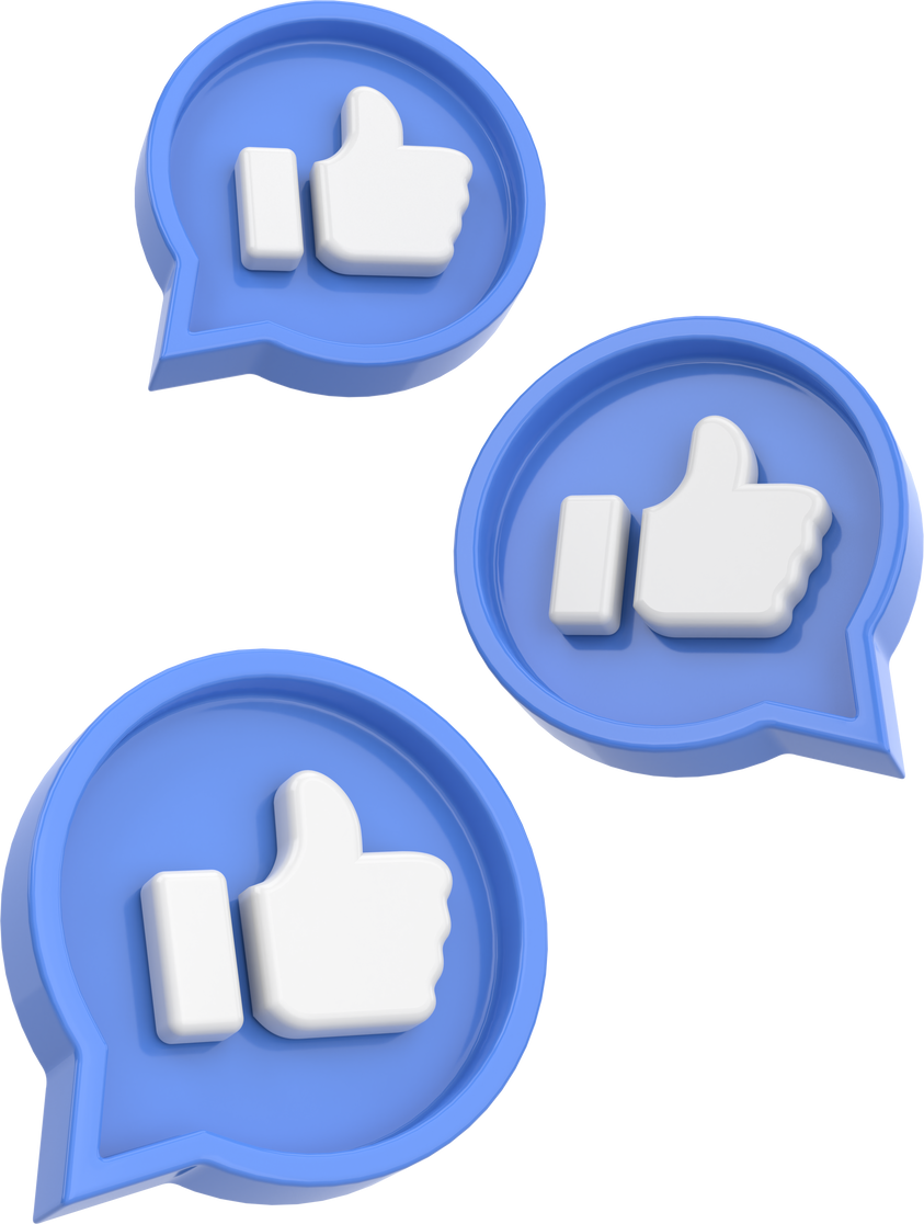 Like icon. Like button. 3D illustration.